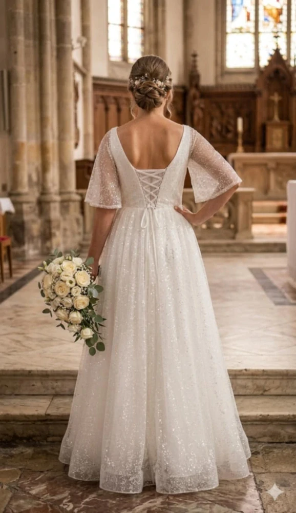 Lesklé svadobné šaty S/M/L